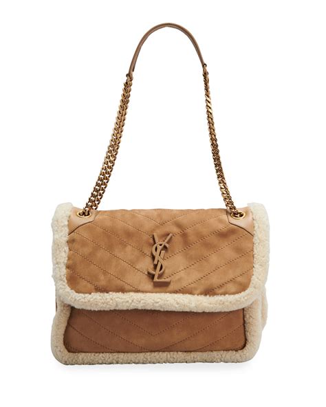 ysl shearling bag